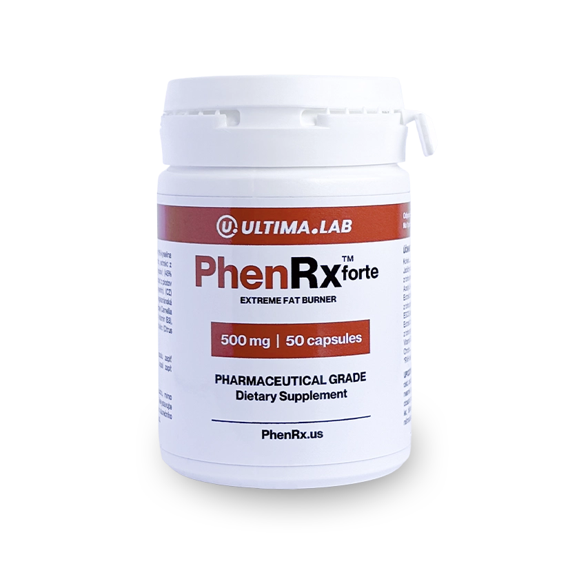 PhenRx Forte – účinný doplněk stravy na hubnutí podporující spalování tuku, zrychlení metabolismu, zvýšení energie a snížení chuti k jídlu; prémiová formule pro rychlejší úbytek hmotnosti.